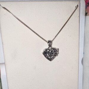 Silver 925 locket Heart Pendant Necklace